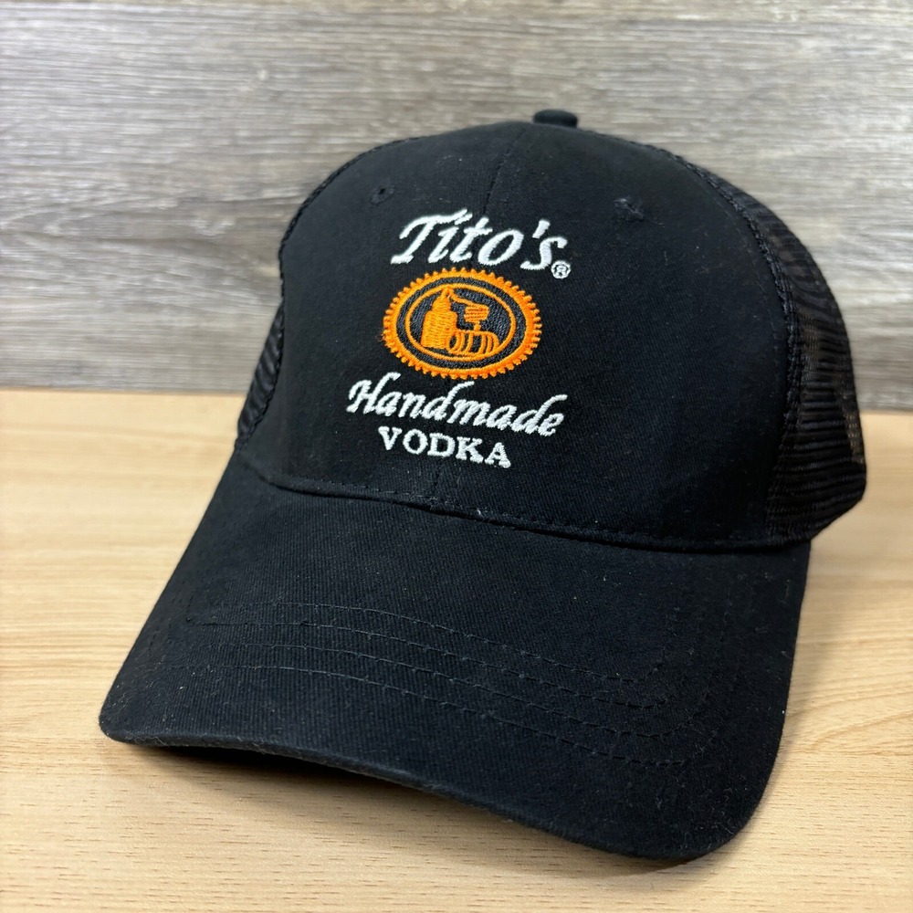 Titos Hat Cap Snapback Black Orange Vodka One Size Adjustable